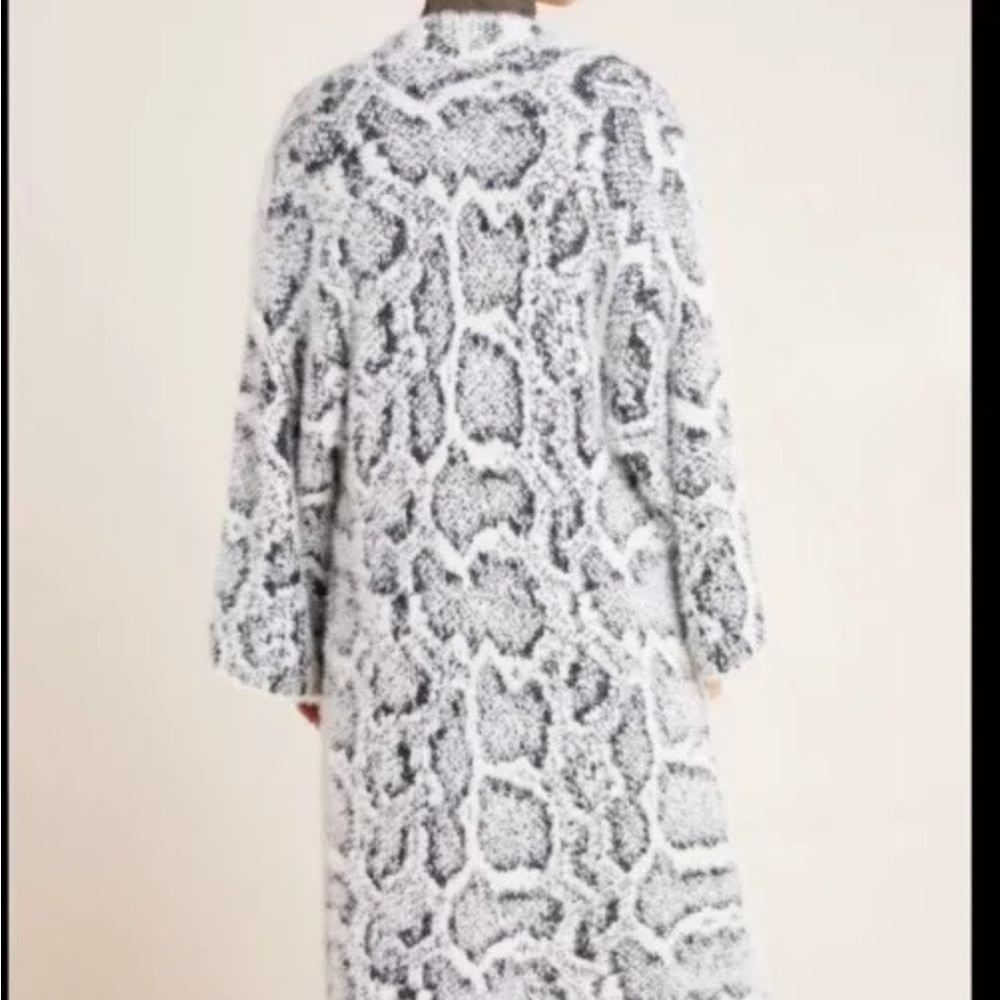 Anthropologie NWOT Chic Black and White Long Cardigan O/S - Picture 8 of 14